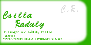 csilla raduly business card