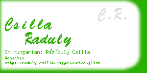 csilla raduly business card